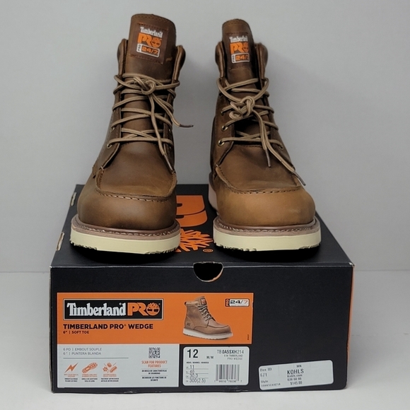 Timberland PRO Wedge 6" Soft Moc-Toe Work Boots Size 12 Oil Slip Resistant New - Picture 11 of 11